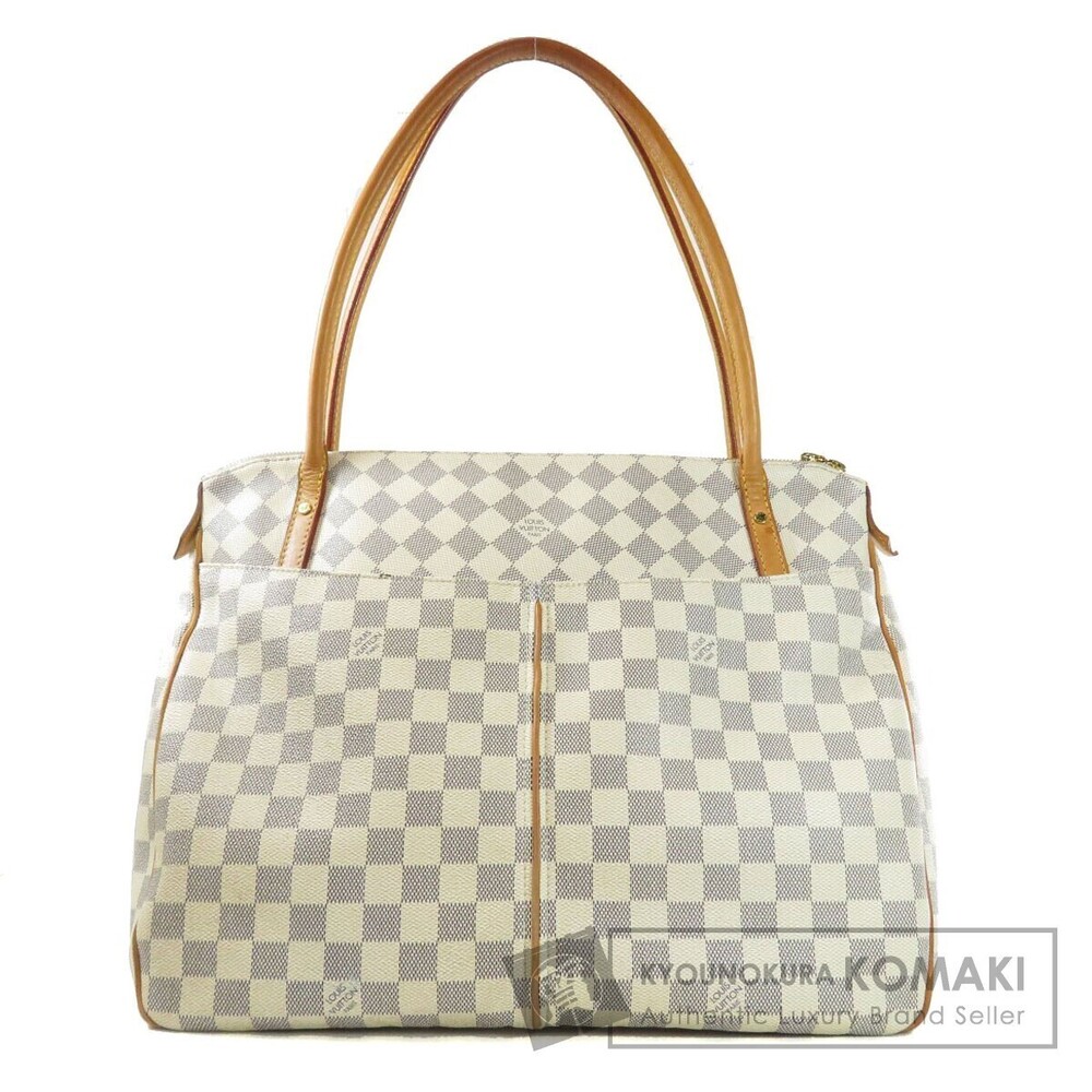 Louis Vuitton Figeri Top Handle Bag Damier Canvas White Tan